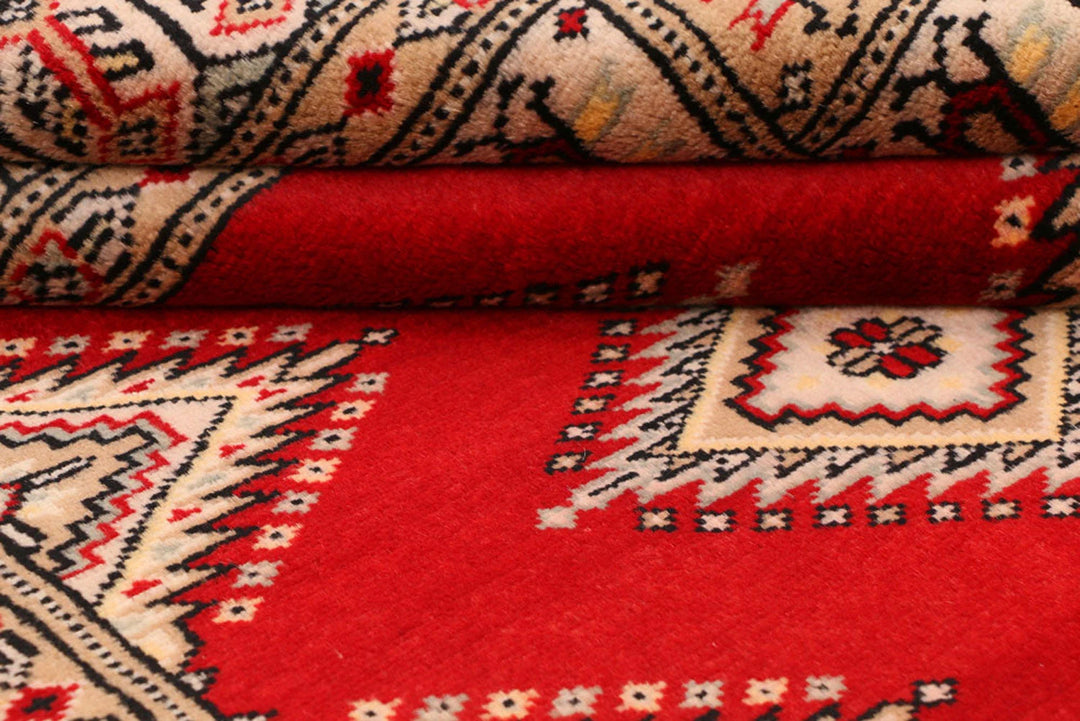Dark Red Pakistani Jaldar Rug 3' x 5'8" Hand-Knotted | No. QA99365