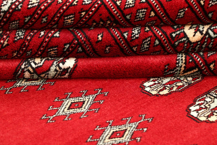 Red Bokhara Rug 5' 1" x 7' 4" Hand-Knotted | No. QA99409