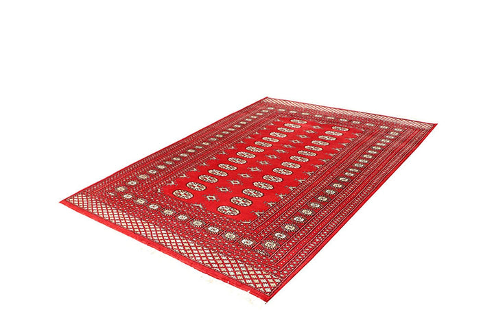 Red Bokhara Rug 5' 1" x 7' 4" Hand-Knotted | No. QA99409