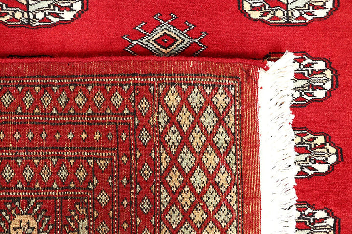 Red Bokhara Rug 5' 1" x 7' 4" Hand-Knotted | No. QA99409