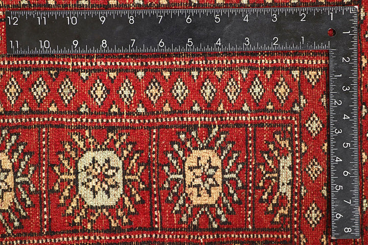 Red Bokhara Rug 5' 1" x 7' 4" Hand-Knotted | No. QA99409