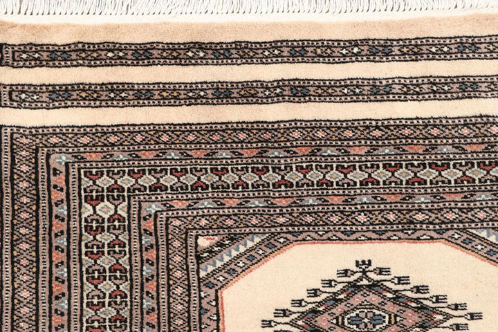 Brown Pakistani Jaldar Rug 4' 2" x 6' 3" Hand-Knotted | No. QA99555