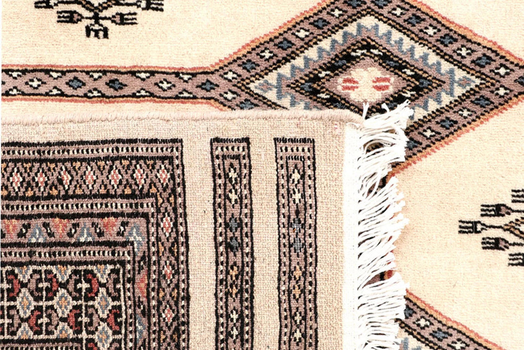 Brown Pakistani Jaldar Rug 4' 2" x 6' 3" Hand-Knotted | No. QA99555