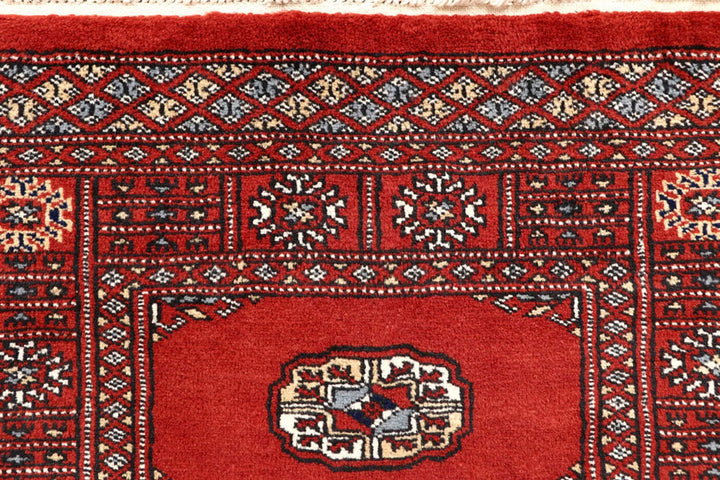 Tomato Pakistani Bokhara Runner 2' 7" x 14' Hand-Knotted | No. QA99692