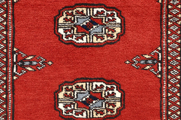 Tomato Pakistani Bokhara Runner 2' 7" x 14' Hand-Knotted | No. QA99692