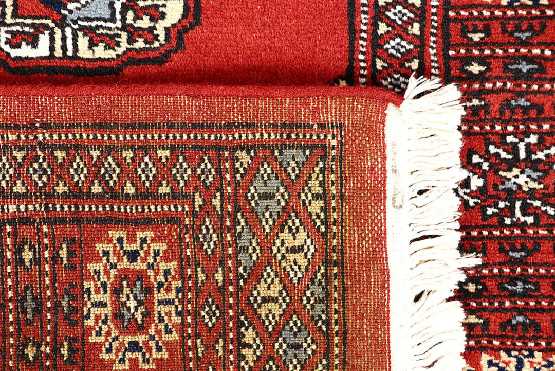 Tomato Pakistani Bokhara Runner 2' 7" x 14' Hand-Knotted | No. QA99692