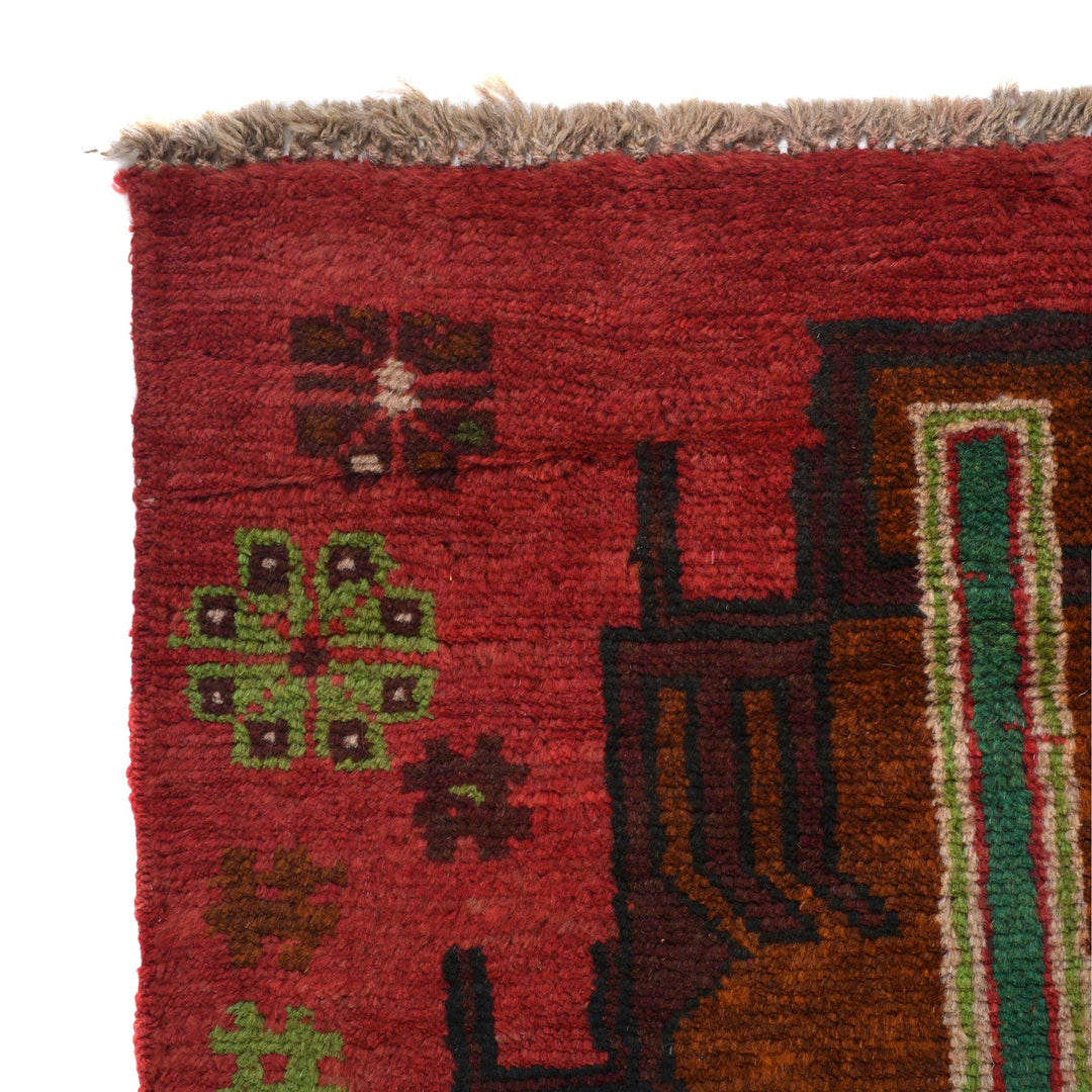 Red Afghan Baluchi Runner 2' 2" x 6' 7" Hand-Knotted view