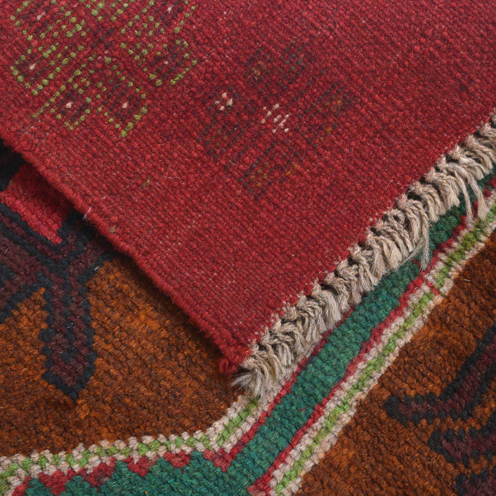 Red Afghan Baluchi Runner 2' 2" x 6' 7" Hand-Knotted pattern
