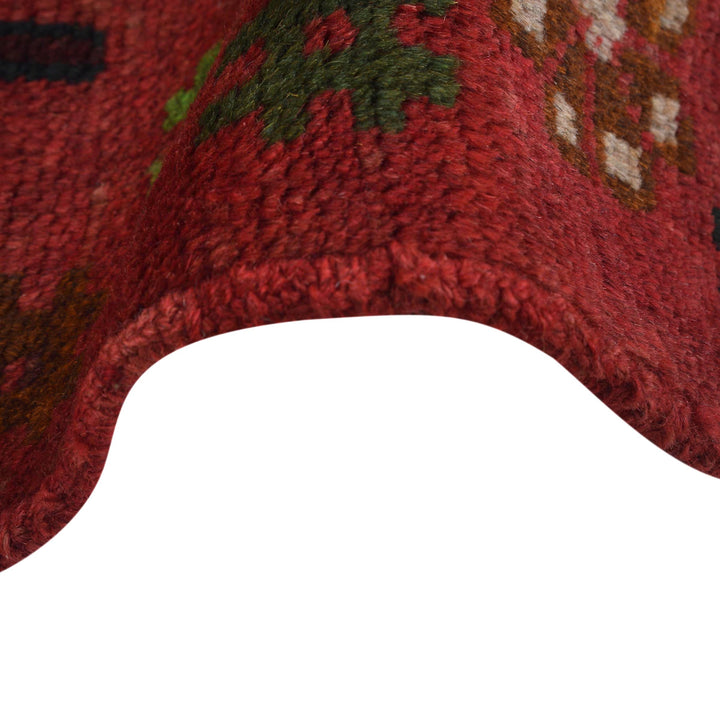 Red Afghan Baluchi Runner 2' 2" x 6' 7" Hand-Knotted border