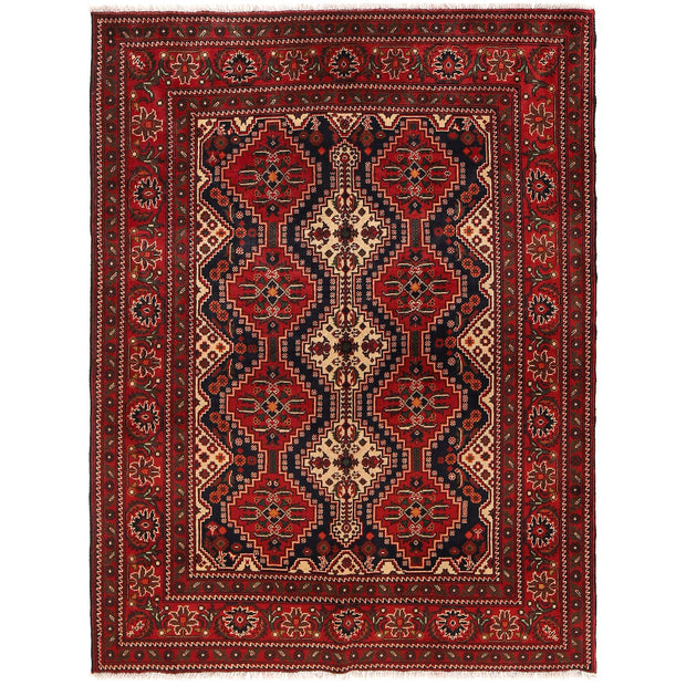 Authentic Hand-Knotted Afghan Rug 5' 5" x 6' 8" - No. AL84687