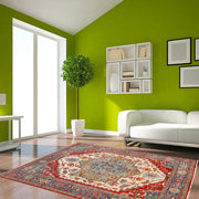 Ivory Color Heriz Design Rug 5' 1" x 6' 8" - No. AL97614