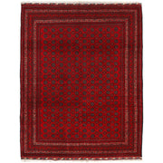 Rich Burgundy Color Khoja Roshnai Area Rug 5' 0" x 6' 6" - No. AL77647