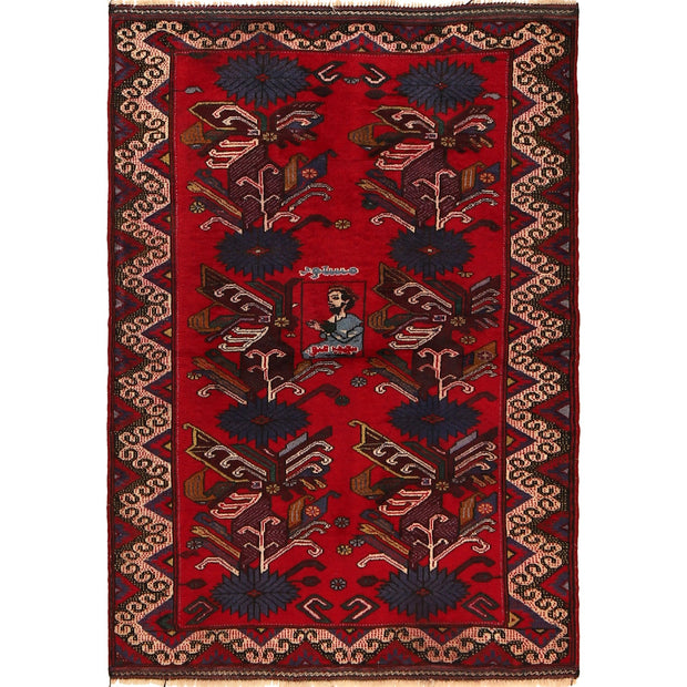 Hand Knotted Baluchi Rug 2' 10" x 4' 2" - No. AL36881