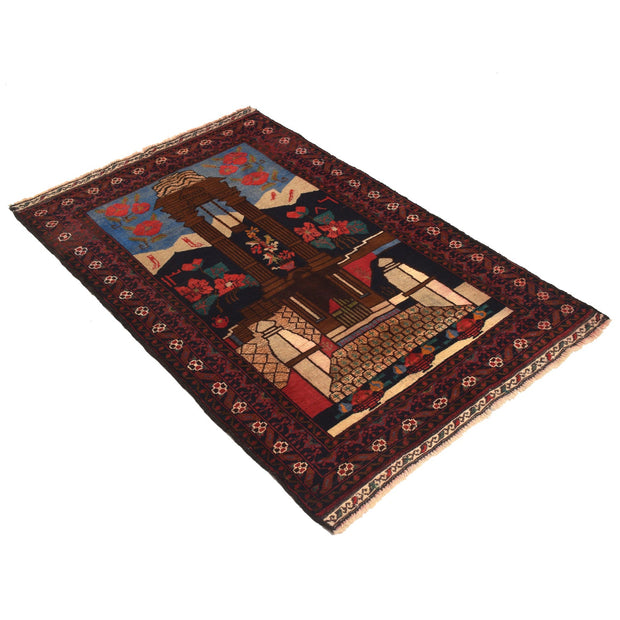 Handmade Pictorial Carpet 3' 3" x 4' 10" - No. AL11320