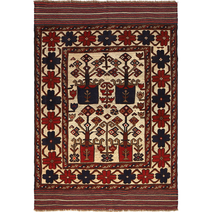Handmade Barjista Kilim Rug 4' 3" x 6' 1" - No. AL14480