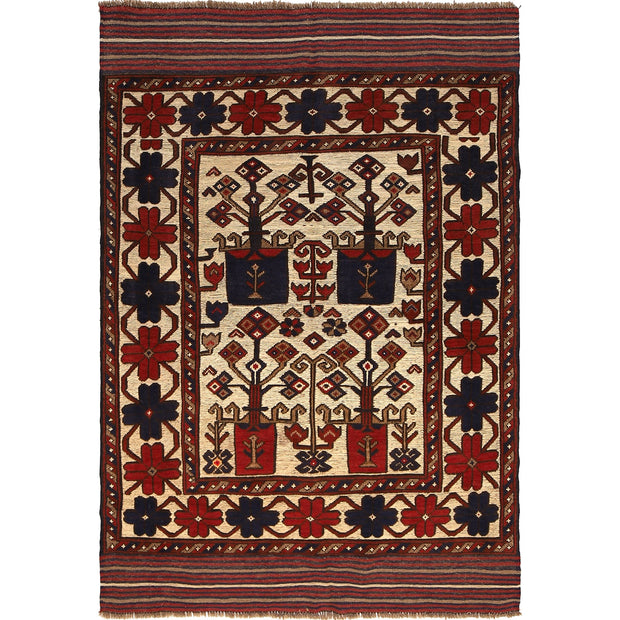 Handmade Barjista Kilim Rug 4' 3" x 6' 1" - No. AL14480