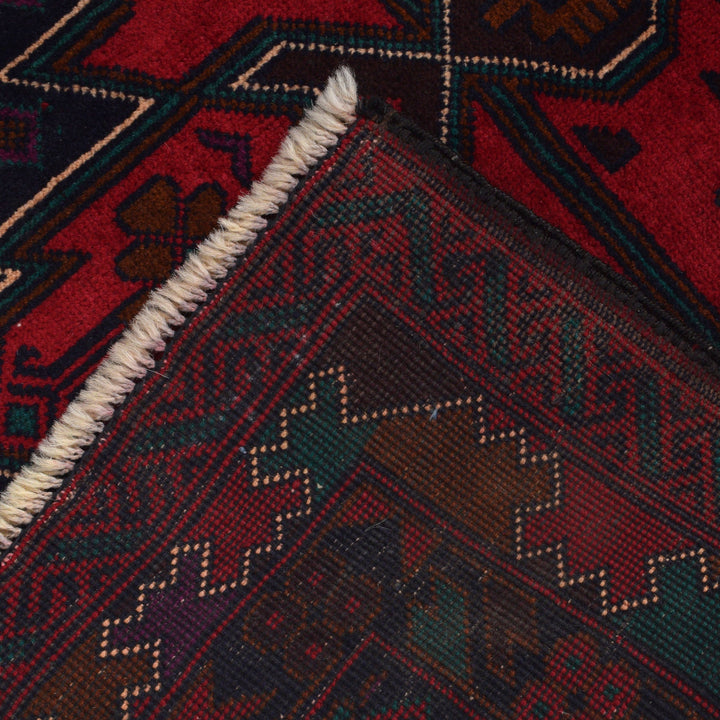 Afghan Baluchi Rug 3' 1" x 5' 0" Hand-Knotted border