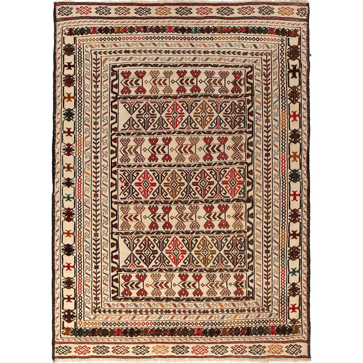 Handmade Soumak Kelim 4' 2" x 5' 10" - No. AL30026