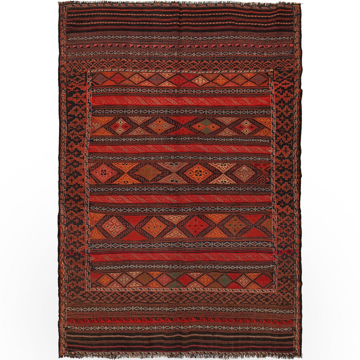Handmade Flatweave Kilim 4' 6" x 6' 9" - No. AL76743
