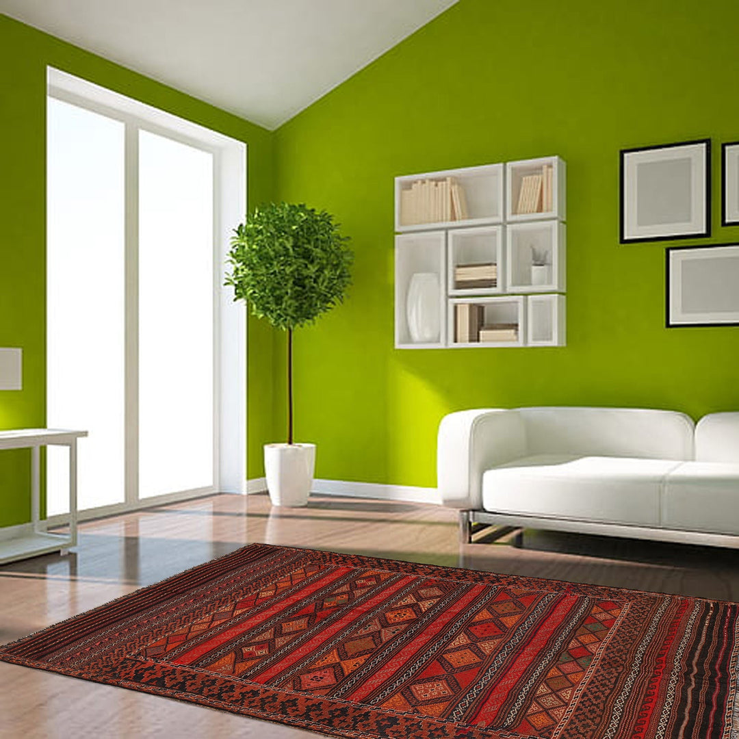 Handmade Flatweave Kilim 4' 6" x 6' 9" - No. AL76743