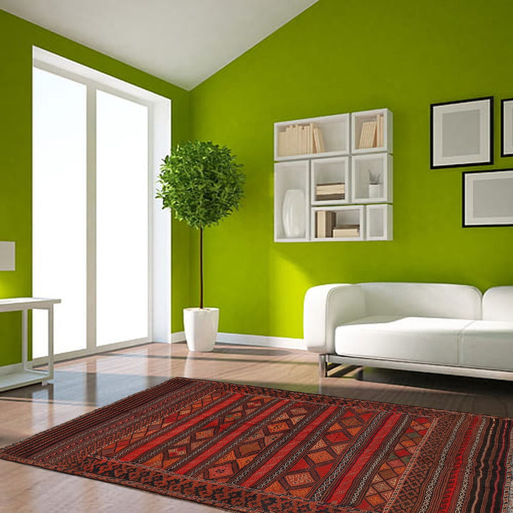 Handmade Flatweave Kilim 4' 6" x 6' 9" - No. AL76743