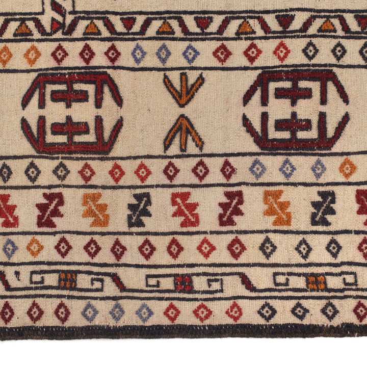 Handmade Soumak Kelim 4' 6" x 6' 5" - No. AL84058