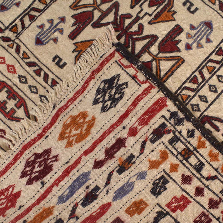 Handmade Soumak Kelim 4' 6" x 6' 5" - No. AL84058