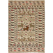 Handmade Soumak Kelim 4' 2" x 5' 11" - No. AL49989