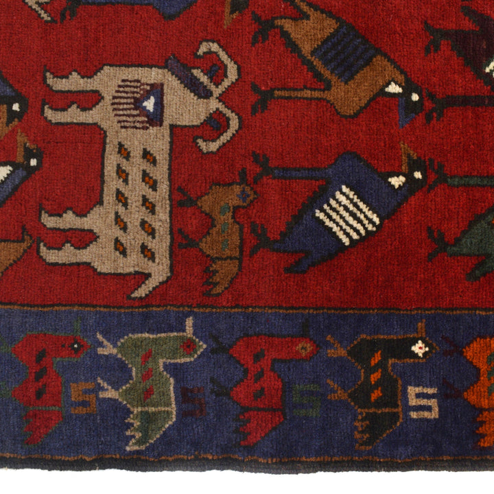 Hand Knotted Birds Pictorial Area Rug 4' 2" x 5' 7" - No. AL34785