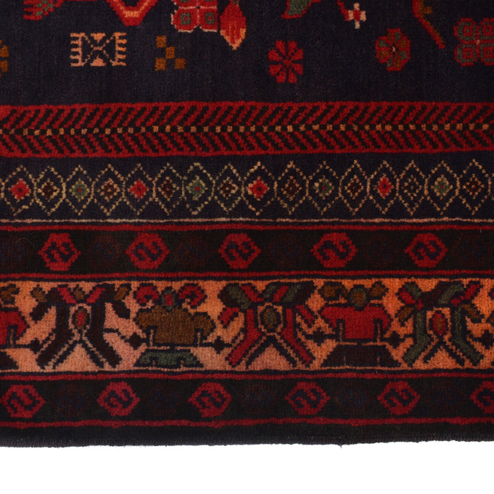Afghan Prayer Rug 2' 11" x 4' 6" Hand-Knotted detail