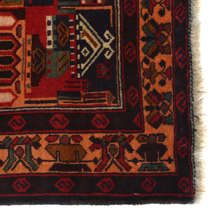 Afghan Prayer Rug 2' 11" x 4' 6" Hand-Knotted view