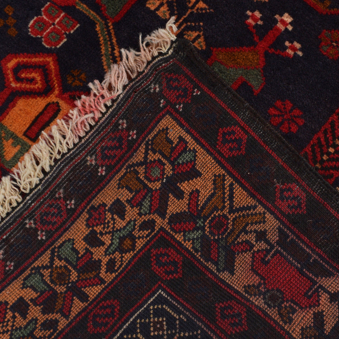 Afghan Prayer Rug 2' 11" x 4' 6" Hand-Knotted border