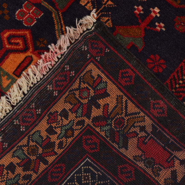 Afghan Prayer Rug 2' 11" x 4' 6" Hand-Knotted border