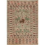 Handmade Soumak Kelim 4' 2" x 6' 2" - No. AL97069