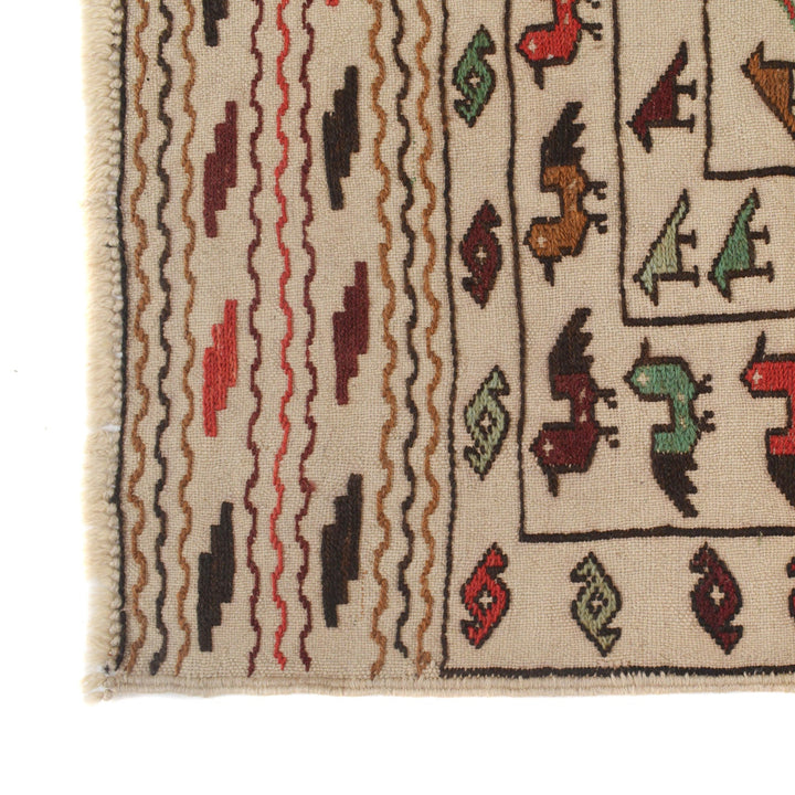 Handmade Soumak Kelim 4' 2" x 6' 2" - No. AL97069