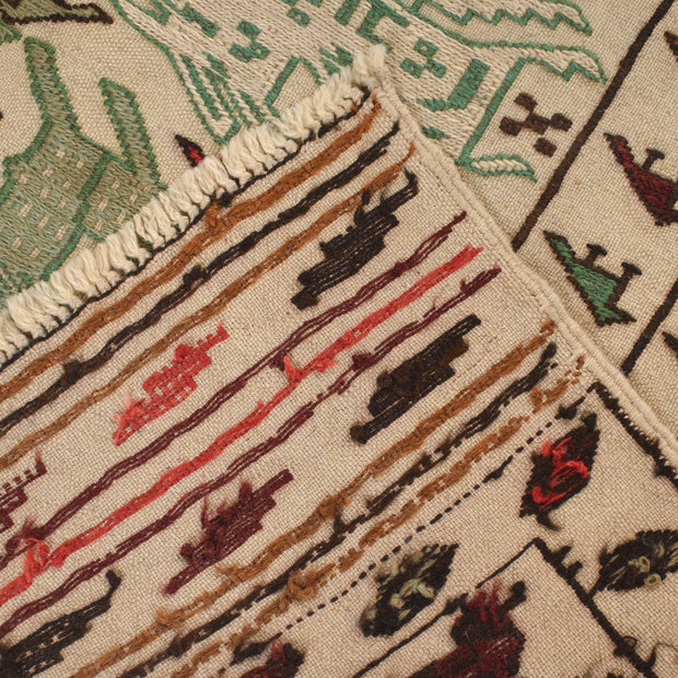 Handmade Soumak Kelim 4' 2" x 6' 2" - No. AL97069