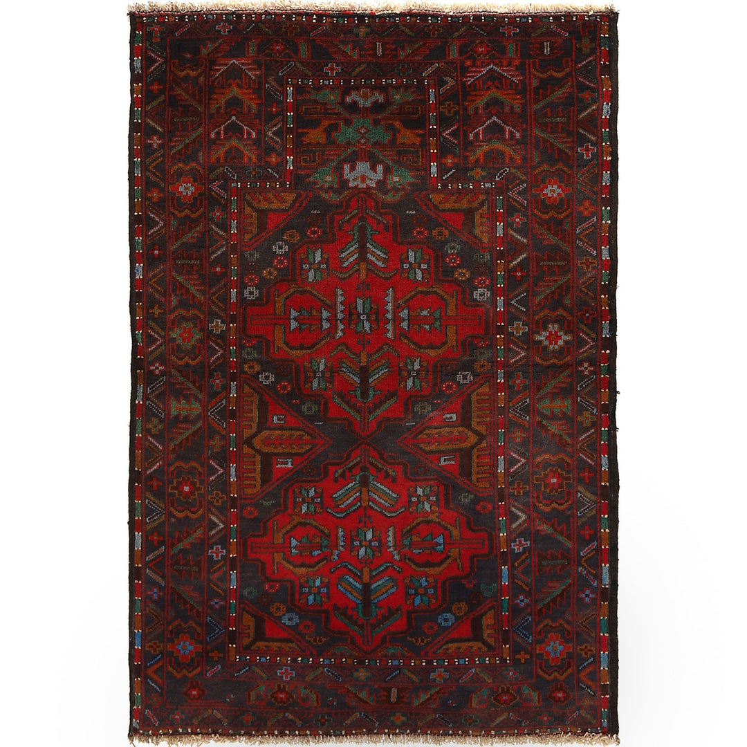 Afghan Prayer Rug 2' 11" x 4' 8" Hand-Knotted