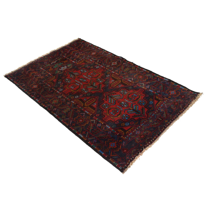 Afghan Prayer Rug 2' 11" x 4' 8" Hand-Knotted pattern