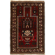 Red Color Prayer Rug 2' 11" x 4' 6" - No. AL34876