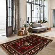 Red Color Prayer Rug 2' 11" x 4' 6" - No. AL34876