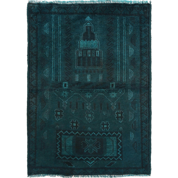 Hand Knotted Overdyed Prayer Rug 2' 11" x 4' 4" - No. AL17399