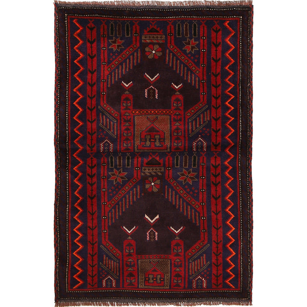 Islamic Prayer Carpet 3' 3" x 4' 11" - No. AL73624