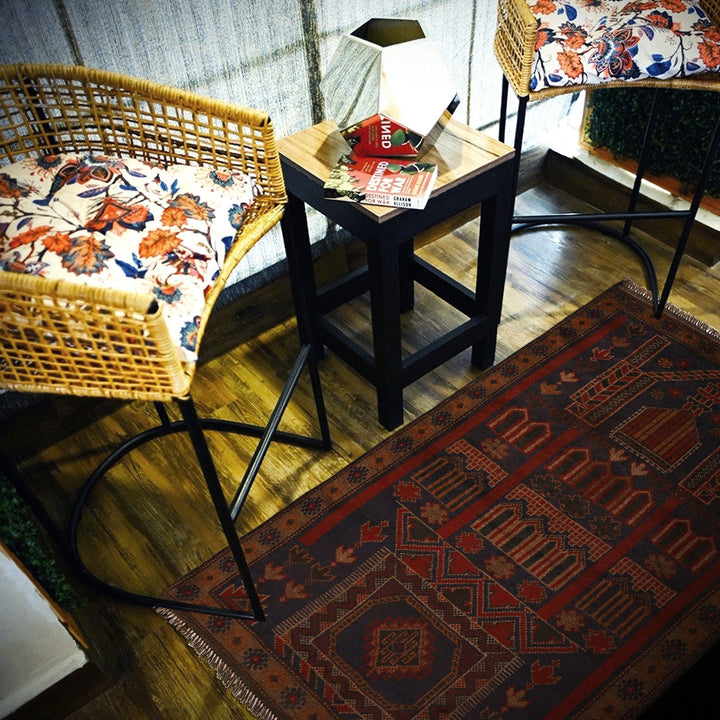 Afghan Prayer Rug 3' 0" x 4' 8" Hand-Knotted texture