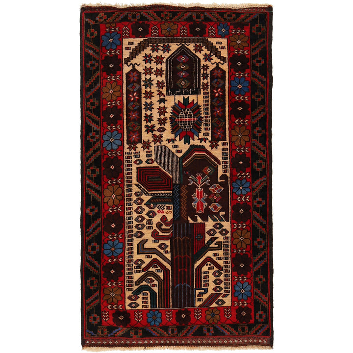 Traditional Baloch Rug 2' 9" x 5' 0" - No. AL56597