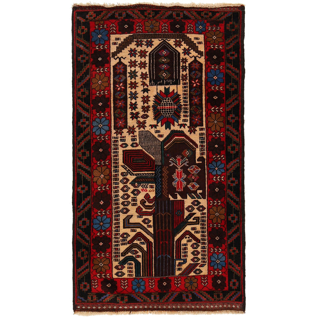 Traditional Baloch Rug 2' 9" x 5' 0" - No. AL56597