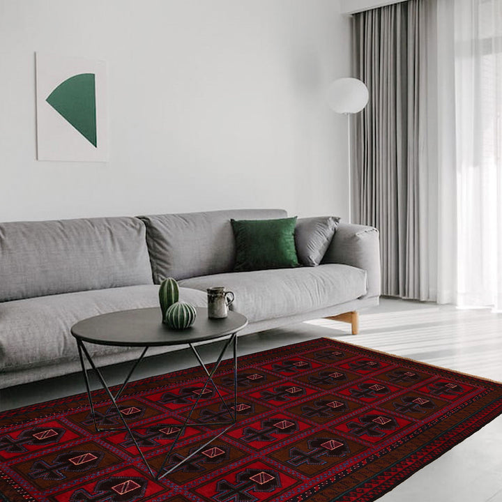 Afghan Baluchi Rug 2'11" x 4'9" Hand-Knotted texture
