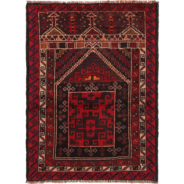 Handmade Prayer Rug 2' 10" x 3' 10" - No. AL37397