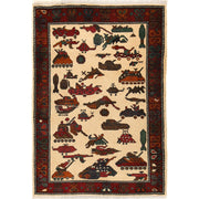 Handcrafted Afghan War Rug 2' 7" x 4' 1" - No. AL53725