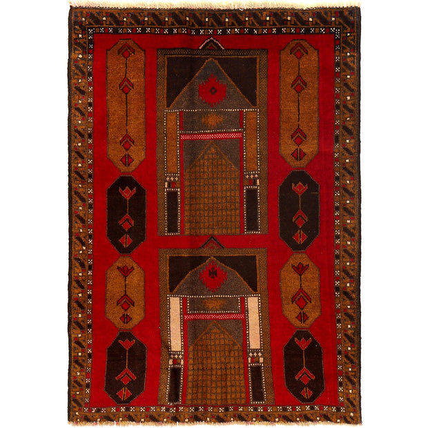 Traditional Baloch Rug 3' 1" x 4' 3" - No. AL98075
