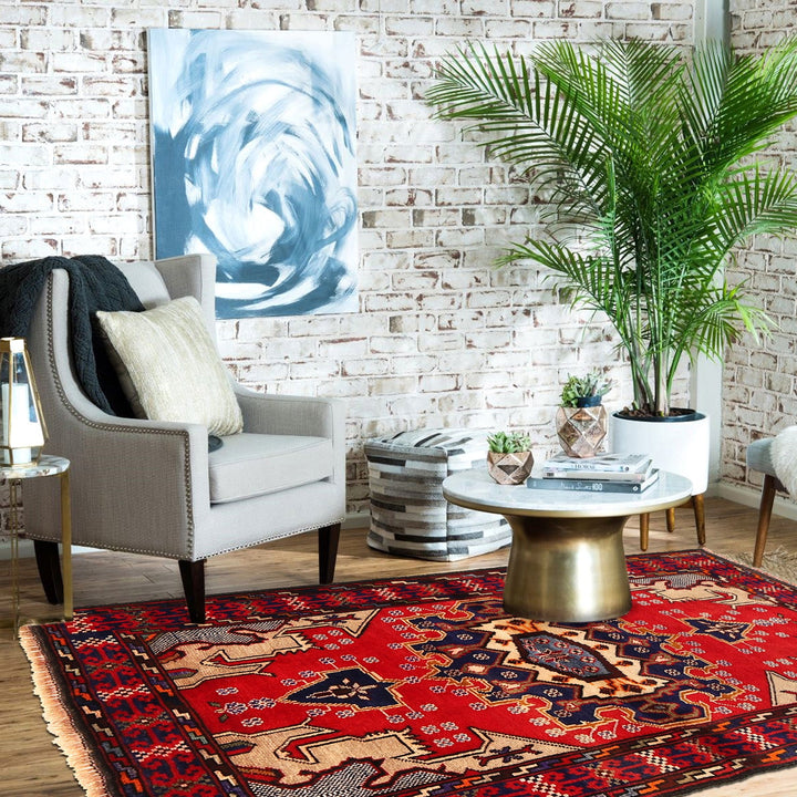 Afghan Baluchi Rug 2' 10" x 4' 5" Hand-Knotted texture